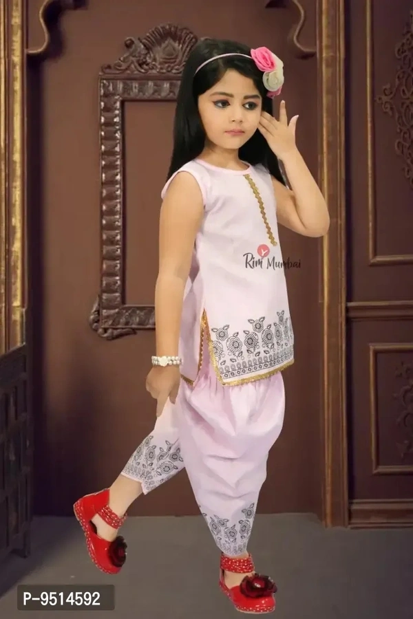 Stylish Fancy Cotton Blend Dresses For Kids Girls - 5-6 Years