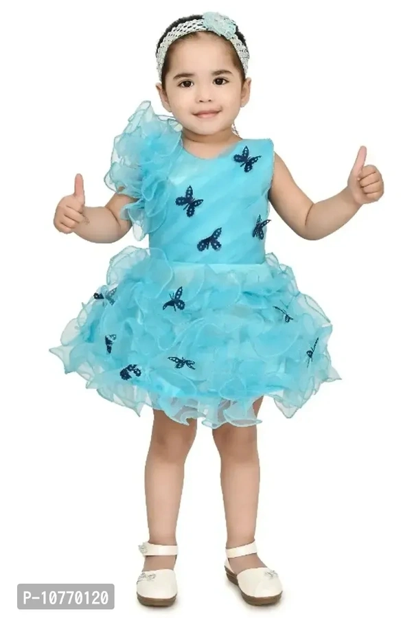 Classic Net Embellished Dress for Kids Girls - 18-24 Months