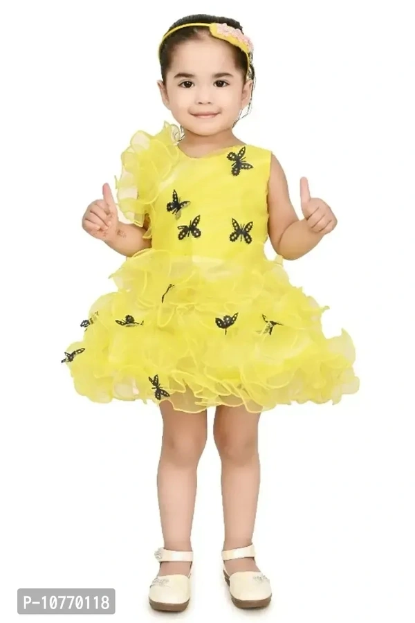 Classic Net Embellished Dress for Kids Girls - 18-24 Months