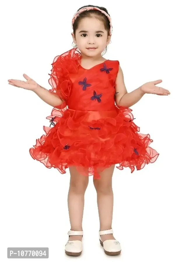 Classic Net Embellished Dress for Kids Girls - 9-12 Months