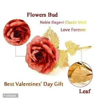 24K Gold Plated Red Rose, 11-inch with Love Stand