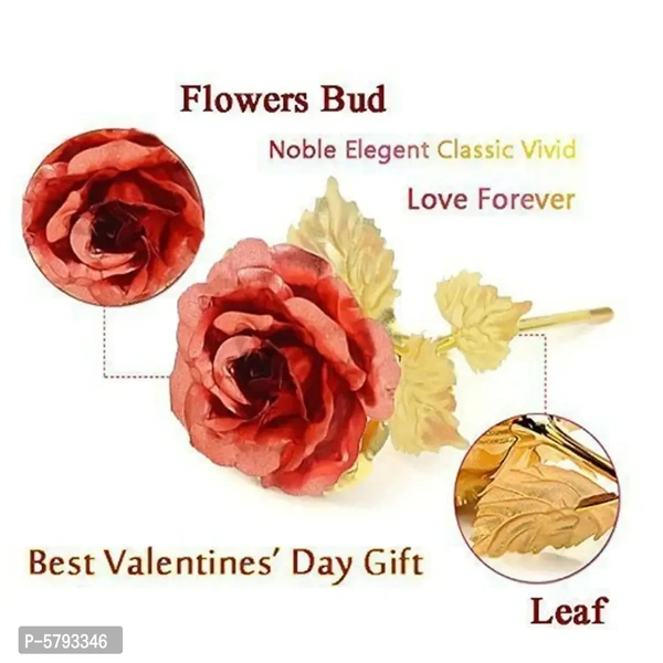 24K Gold Plated Red Rose, 11-inch with Love Stand