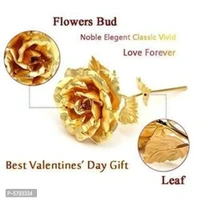 24K Gold Plated Rose, 11-inch with Love Stand