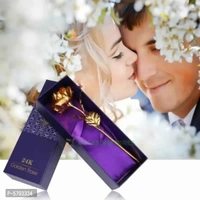 24K Gold Plated Rose, 11-inch with Love Stand
