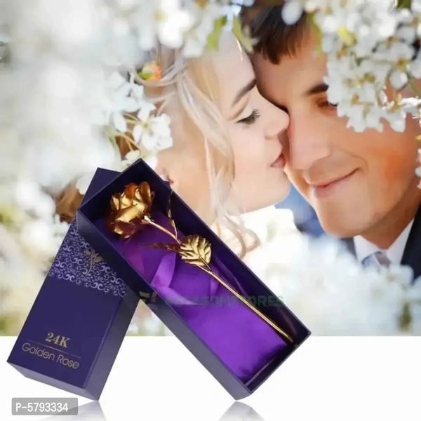 24K Gold Plated Rose, 11-inch with Love Stand