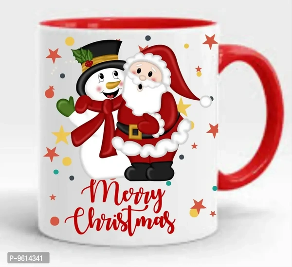 Ceramic White Printed Coffee Mug For Christmas Gift For Couple And Friends