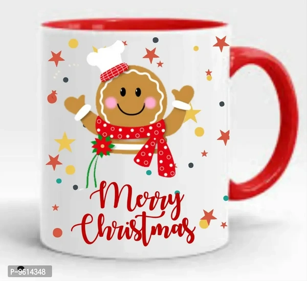 Ceramic White Printed Coffee Mug For Christmas Gift For Couple And Friends