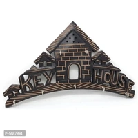 Wooden Wall Hanging Key Holder Home Shaped Key house written