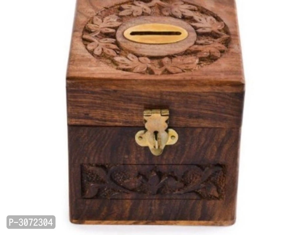 Premium Quality Wooden Money/Coin/Piggy Bank cum multiutilty box for Kids/Adults/House Wife/Grand Parents - 4 Inch