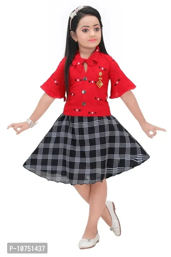 Stylish Fancy Cotton Frocks For Girls Pack Of 1 - 6-7 Years