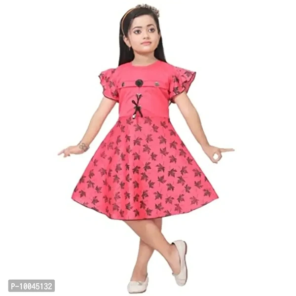 RJ JOSHNA'S Dresses Cotton Blend Printed Knee Length Frock Dress for Girls  - 2-3 Years