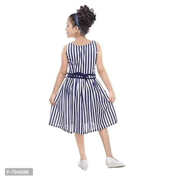DIGIMART Girl's A-Line Knee Length Dress (_Blue_8-9 Years) - 10-11 Years