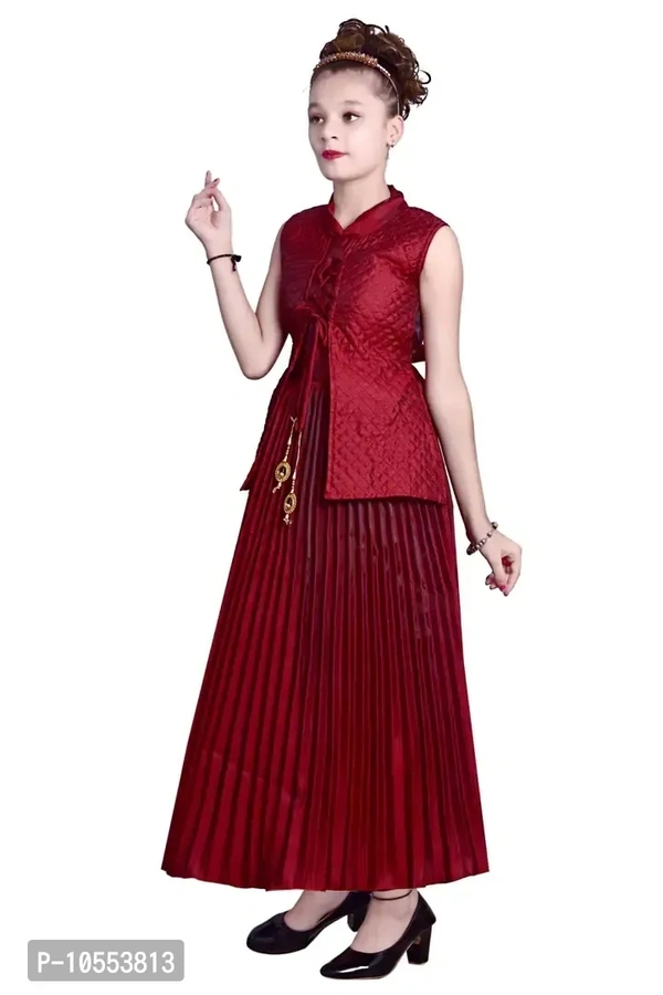 Stylish Girls Silk Blend Grown Dress - 8-9 Years