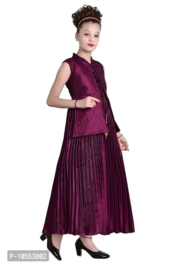 Stylish Girls Silk Blend Grown Dress - 4-5 Years