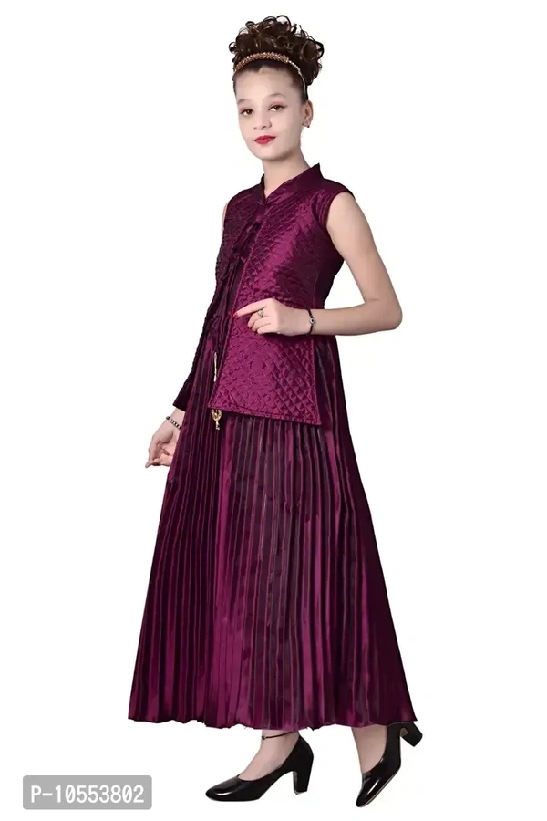 Stylish Girls Silk Blend Grown Dress - 8-9 Years