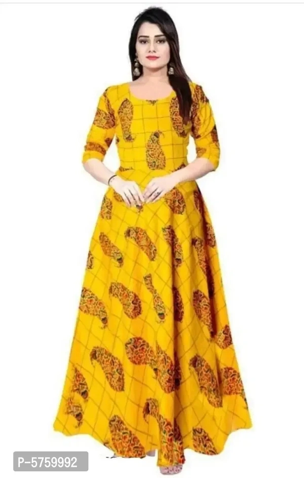 Rayon Printed Gown For Women - XL