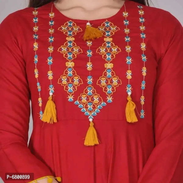 Trendy Rayon Pom Pom Gown - l