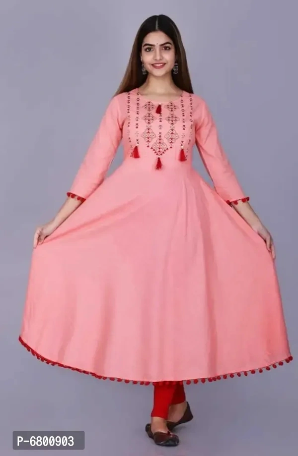 Trendy Rayon Pom Pom Gown - S