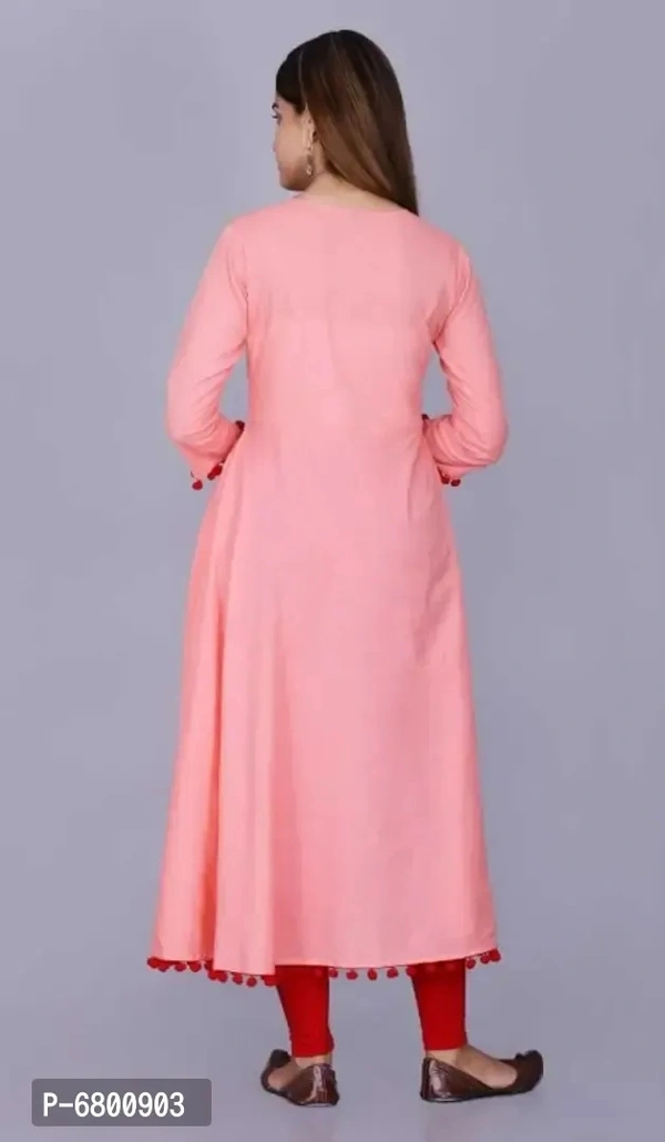 Trendy Rayon Pom Pom Gown - 2xl