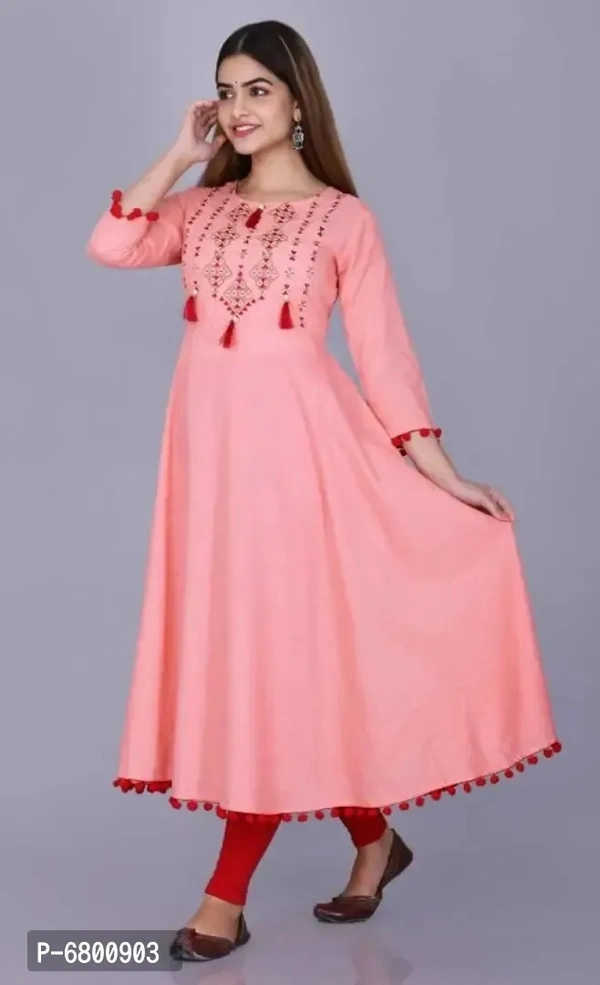 Trendy Rayon Pom Pom Gown - 2xl