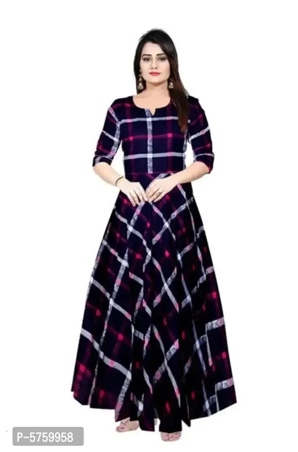 Rayon Printed Gown For Women - L