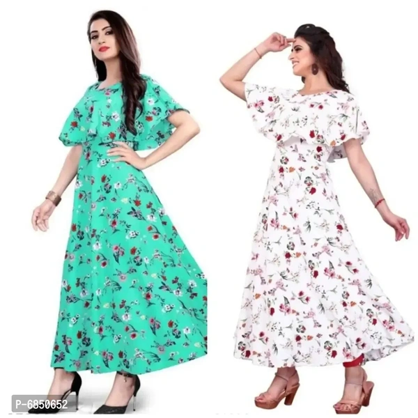 Beautiful Women Printed Feroji and White Gown - M