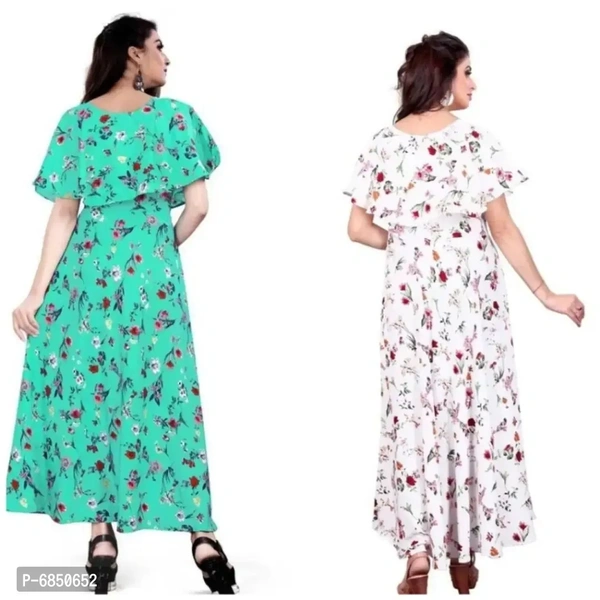 Beautiful Women Printed Feroji and White Gown - M