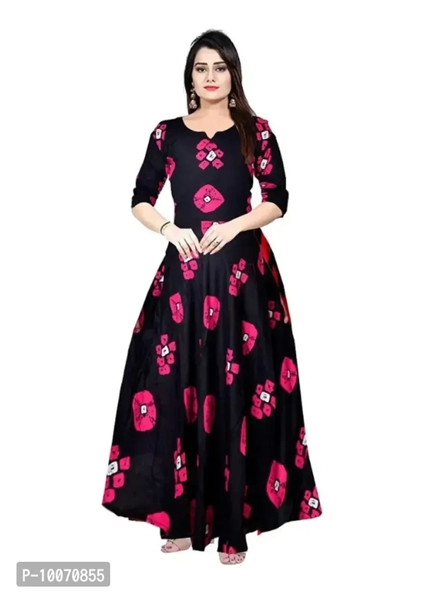 Stylish Rayon Printed Gown For Women - l