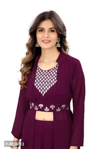 Stylish Fancy Georgette Embroidery Ethnic Gown For Women Pack Of 1 - M