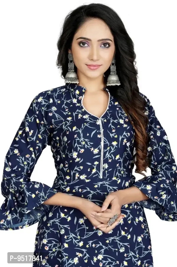 Latest Fancy V Cut Pieping Gown GhasBlue - L