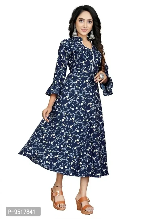 Latest Fancy V Cut Pieping Gown GhasBlue - L