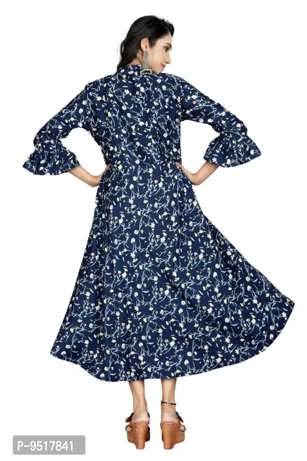 Latest Fancy V Cut Pieping Gown GhasBlue - L