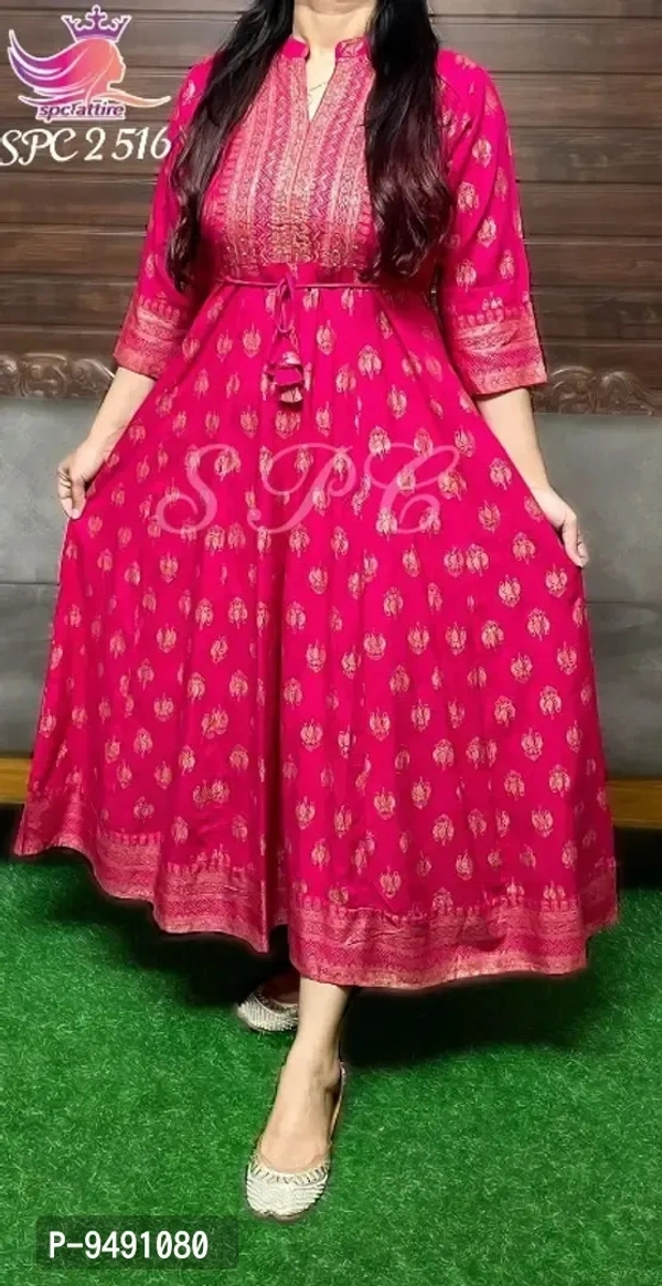 Fashionable Rayon Printed Gown For Women - XL