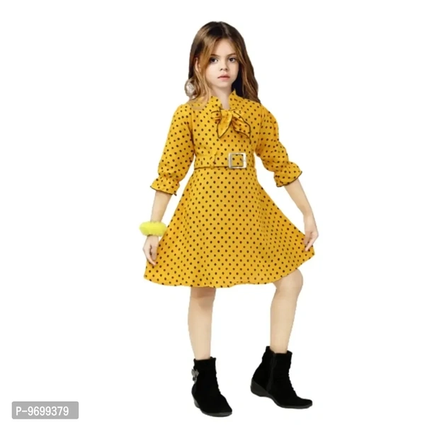 Premium Fancy Yellow Rayon Printed Frocks For Baby Girls - 2-3 Years