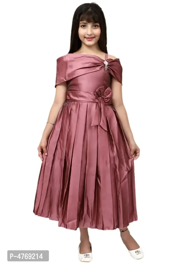 Gown Dress For Girls - Brown, 3-4 Years