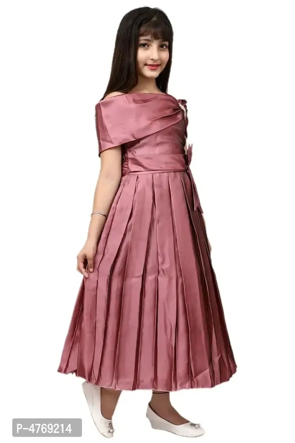 Gown Dress For Girls - Brown, 3-4 Years