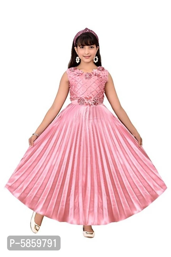Girls Satin Silk Dresses - 5-6 Years