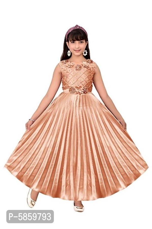 Girls Satin Silk Dresses - 10-11 Years