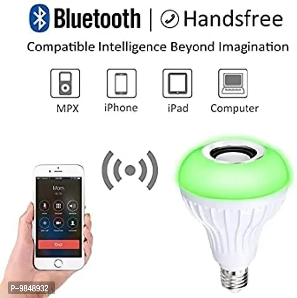 &nbsp;Smart Bulb With 12W Multi Colour Bluetooth Controlled Music Disco Type Self Changing Colour Lamp Flashlight Music Light