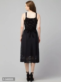 Trendy Sequinned Mesh Dress - M