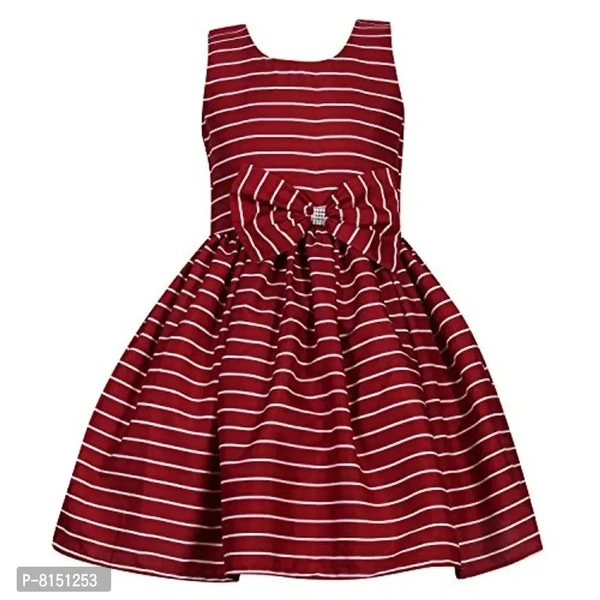 R Cube Girl's Poly Crape Straped Casual Wear Frock - 6-7 Years