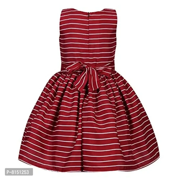 R Cube Girl's Poly Crape Straped Casual Wear Frock - 6-7 Years