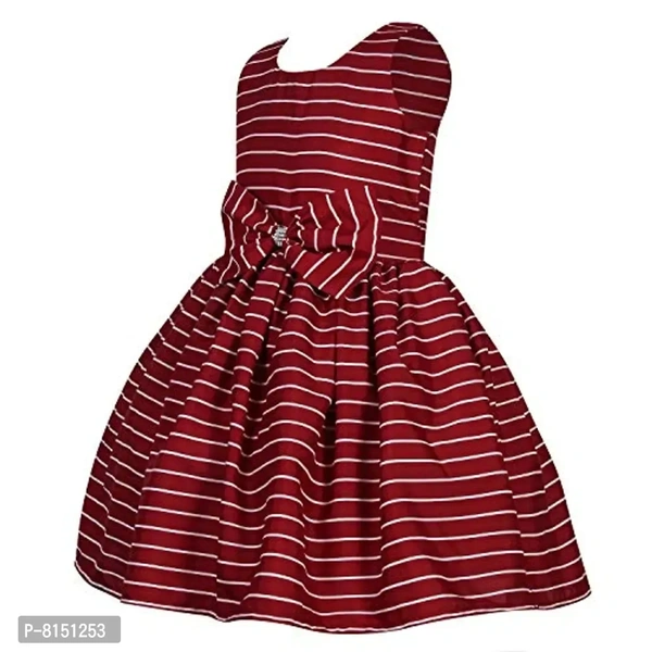 R Cube Girl's Poly Crape Straped Casual Wear Frock - 6-7 Years