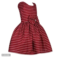 R Cube Girl's Poly Crape Straped Casual Wear Frock - 6-7 Years