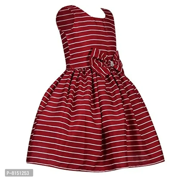R Cube Girl's Poly Crape Straped Casual Wear Frock - 6-7 Years