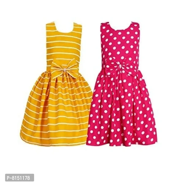 R Cube Girl's Poly Crape Straped Casual Wear Frock - 10-11 Years