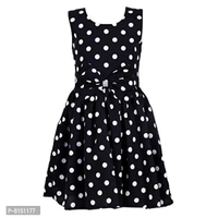 R Cube Girl's Poly Crape Straped Casual Wear Frock - 9-10 Years