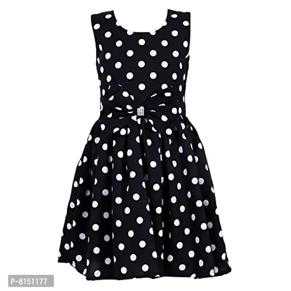 R Cube Girl's Poly Crape Straped Casual Wear Frock - 9-10 Years