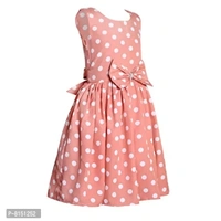 R Cube Girl's Poly Crape Straped Casual Wear Frock - 6-7 Years