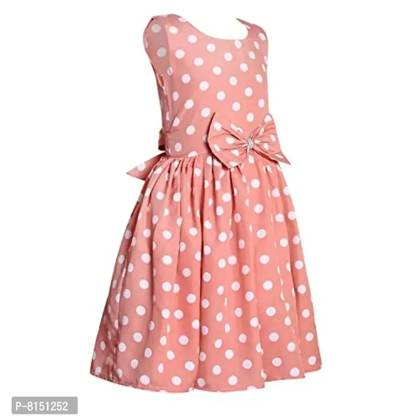 R Cube Girl's Poly Crape Straped Casual Wear Frock - 6-7 Years